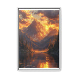 Golden Hour Majesty: Serene Lake and Mountain Landscape Print