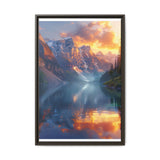 Golden Hour Majesty: Serene Lake and Mountain Canvas Print