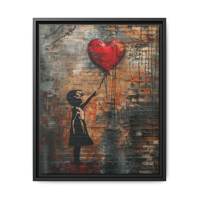 Heart Balloon Child - Banksy-Style Urban Artwork Print