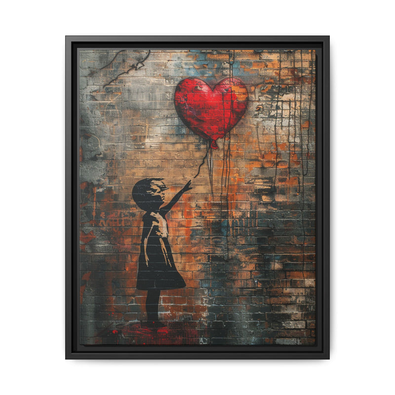 Heart Balloon Child - Banksy-Style Urban Artwork Print