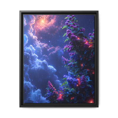 Galactic Bloom: Neon Space Nature - Limited Edition Art Print