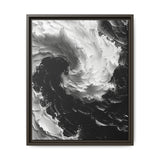 Yin-Yang Abstract Impasto Swirl Fine Art Print - Monochrome Elegance
