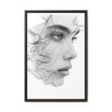 Japandi-Inspired Minimalist Portrait - Monochrome Ink Art Print