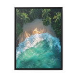 Tropical Serenity: Golden Hour Beach Aerial View - Fine Art Print