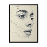 Japandi Minimalist Line Art Portrait - Monochrome Ink on Museum Paper