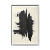 Abstract Energy - Bold Black & White Brush Stroke Canvas Print