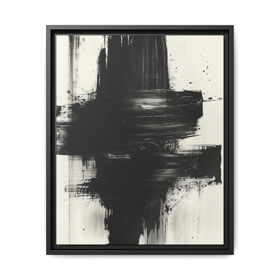 Abstract Monochrome Brushstroke Art - Dynamic Canvas Print