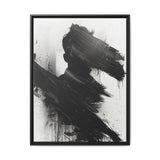 Abstract Brushwork Contrast - Bold Black on Gray Fine Art Print