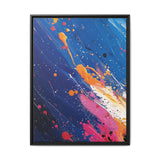 Abstract Chaos: Pollock-Inspired White on Blue Art Print