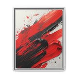 Abstract Chaos - Vivid Red & Black Brushstrokes Art Print, 8K Detail