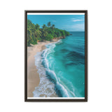 Golden Hour Serenity: Tropical Beach Aerial View Print
