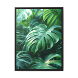 Floating Monstera Leaves Art Print - Serene Botanical Elegance
