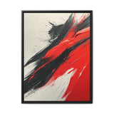 Abstract Fury: Vivid Red & Black Chaos on White - 8K Wall Art