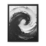 Monochrome Elegance: Abstract Swirl Paint Art Print on Fine Paper