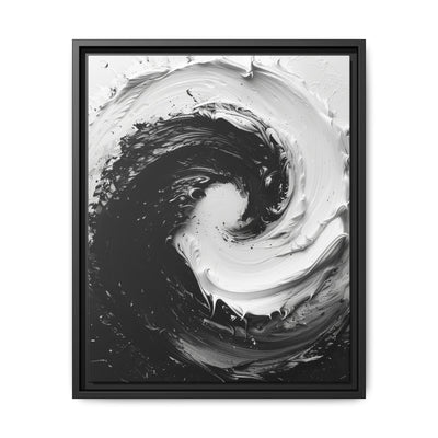 Monochrome Elegance: Abstract Swirl Paint Art Print on Fine Paper