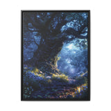 Enchanted Forest Moonlight: Bioluminescent Trees Art Print