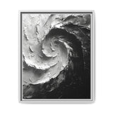 Monochrome Yin-Yang Swirl - Impasto Brush Fine Art Print