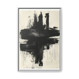Abstract Energy: Bold Black & White Brush Stroke Art Print