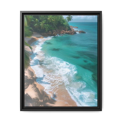 Tropical Serenity: Golden Hour Aerial Beach View - Fine Art Print