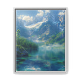 Golden Hour Majesty: Mountain & Lake Landscape Art Print