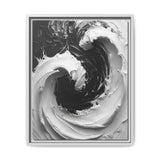 Monochrome Yin-Yang Swirl - Modern Art Impasto Print