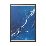 Dynamic Pollock-Inspired White Splatter on Blue - Fine Art Print