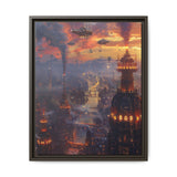 Twilight Steampunk Cityscape: Copper Gears & Airship Elegance Print