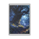 Enchanted Forest Moonlight: Bioluminescent Trees Art Print