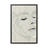 Japandi Minimalist One-Line Art Portrait - Monochrome Ink on Paper