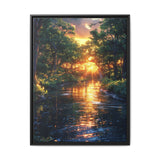 Enchanted Forest Golden Hour - Serene Landscape Art Print