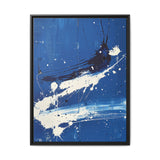 Abstract Splendor: Pollock-Inspired Blue & White Art Print