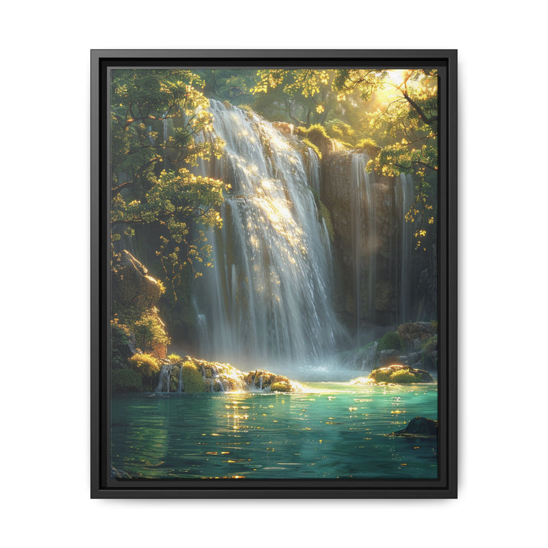 Mystical Forest Waterfall - High-Definition Nature Canvas Print