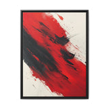 Abstract Fury: Vivid Red & Black Brushstrokes on White - 8K Art Print