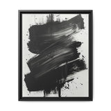 Dynamic Abstract Brushstrokes - Bold Black & White Canvas Art Print