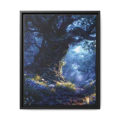 Enchanted Forest Moonlight: Bioluminescent Trees Art Print