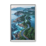 Coastal Serenity: Aerial BC Highway Canvas Art Print
