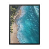 Golden Hour Serenity: Tropical Beach Aerial View - Premium Art Print