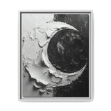 Yin-Yang Monochrome Swirl - Abstract Oil Impasto Fine Art Print