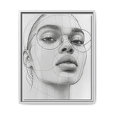 Japandi-Inspired One-Line Monochrome Portrait Art Print