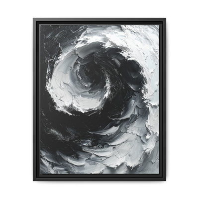 Monochrome Yin-Yang Abstract - High-Contrast Impasto Art Print