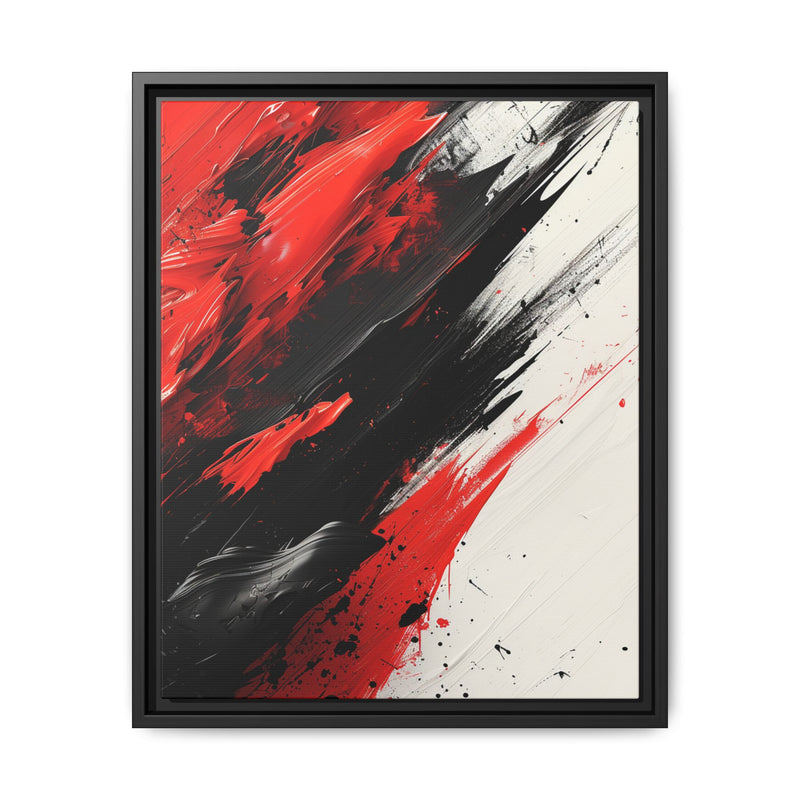 Chaos & Harmony: Vivid Red and Black Abstract Art Print