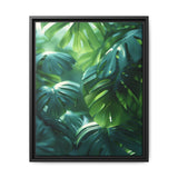 Floating Monstera Leaves Art Print - Ethereal Nature Elegance