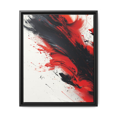 Vivid Red & Black Abstract Chaos - Modern Art Print 8K
