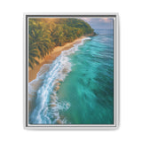 Golden Hour Tropical Beach - Vibrant Aerial Art Print