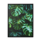 Floating Monstera Leaves Art Print - Minimalist Nature Illustration