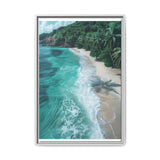 Tropical Beach At Golden Hour - Vibrant Aerial Canvas Print