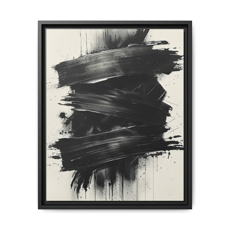 Dynamic Contrast: Bold Abstract Brush Strokes Fine Art Print