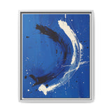 Pollock-Inspired Abstract Chaos on Blue - Premium Art Print