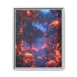 Neon Cosmic Forest - Surreal Space Nature Art Print