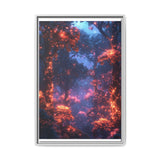 Neon Cosmic Forest - Surreal Space Nature Art Print